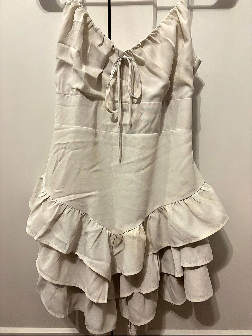White Ruffle Mini Dress Like New